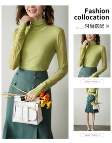 施悦名2019秋冬新款 高领网纱打底衫，时尚与优雅的完美融合